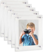 ArtToFrames 10x20 Inch Double Panel Floating Acrylic Picture Frame (Full Frame is 14x24) comes with Chrome Standoff Hardware, Made in the USA, 5 Pack