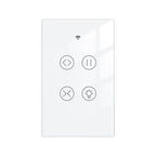 MOES 2.4GHz WiFi RF Smart Curtain Light Touch Switch Glass Panel Backlight ON/Off Wireless Remote Control with Tuya Smart Life App, Voice Control with Google Home Alexa, White