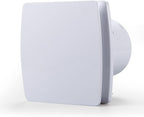 Zeyzer Exhaust Fan 110 CFM 1.0 Sones 5.9" Duct White Square Quiet Powerful Ceiling or Wall-Mount Ventilation Fan for Bathroom/Corridor/Office/Laundry Room/Shop