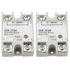 XINGYHENG 2Pcs SSR-25DA Single-Phase DC Solid State Relay Module Load 24-380VAC Controlled Module Input 3-32V DC for Industrial Automation Process