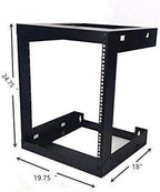 Raising electronics 12U Wall Mount Open Frame 19 Inch Server Equipment Rack Threaded 15 Inch Depth Black (12U)
