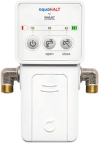 aquaHALT Smart Home Water Toilet Leak Detector Alarm and Automatic Shut Off Valve - Water Sensor Alarm Shut Off Tool - Easy Installation - Battery Operated - Protect Your Home from Water Damage