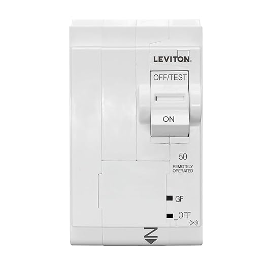 Leviton 2nd Gen Smart Circuit Breaker with Remote Control, GFPE, 2-Pole 50 Amp, 120/240-Volt and 120/208-Volt, 10kA Interrupt Rating, LB250-EST