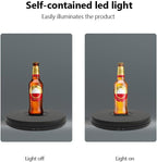 YVV 10'' LED Rotating Display Stand, 360° Motorized Turntable with Lights, 22lbs Capacity Electric Spinner Base for Product Photography, Jewelry, Exhibitions – USB Powered (Black)