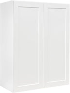 Wall Kitchen Cabinets, RTA Cabinets, White Shaker Cabinet, Wall Mounted, RTA Upper Cabinet, Modern for Kitchen and Bathroom with Door (White, 36" W x 42" H x 12" D)