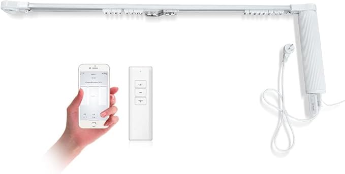 OlideSmart DIY WiFi Smart Automatic Curtain Motor Track System, Automatic Curtain Motor, Blinds Tracks, Length can be Customized (White, 4.2m)