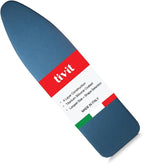 TIVIT Ironing Board Cover 15 x 55, Performance Grade Titanium Coated Pro Grip Pad & Covers - Superior Scorch & Stain Resistance, High Heat Reflection, 3 Padded Layers 3 Fastener Straps - Made In Italy