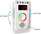 CYBIN Natural Gas Leak Detector for Home, Battery Operated Propane Gas Detector with Solenoid Valve 1/2 inch, Automatic Gas Detector for LPG Methane Propane Butane in Kitchen and RV