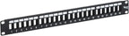ICC 24 Port Blank Keystone 1U Patch Panel with 19” Metal Rackmount Housing for Slim Profile Keystone Jacks (Sold Separately), UL Listed, IC107BP241