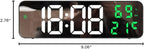 Gigicloud LED Wall Clock - 3 Level Dimmer Brightness Digital Clock With Temperature, Humidity, and Alarm for Bedroom, Office