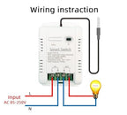 Yitouniu WiFi Smart Waterproof Temperature Controller Sensor Module, Tuya app Wireless Remote 16A Smart Switch with Energy Consumption Monitoring, Compatible with Alexa Google Home