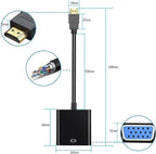 HDMI to VGA Adapter 2 Pack, Gold-Plated HDMI to VGA Converter (Male to Female), Compatible for Computer, Laptop, PC, Monitor, Projector, HDTV, Chromebook, Raspberry Pi, Roku, Xbox and More
