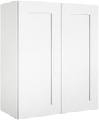 Wall Kitchen Cabinets, RTA Cabinets, White Shaker Cabinet, Wall Mounted, RTA Upper Cabinet, Modern for Kitchen and Bathroom with Door, 2 Adjustable Shelves (White, 27" W x 30" H x 12" D)