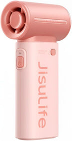 JISULIFE Portable Handheld Fan Life9, Turbo Power High Speed Air [12H Max Cooling Time], 5 Gear Wind, 3600mAh Rechargeable, Mini Pocket Design, Personal Fan for Travel Concerts Camping Makeup - Pink