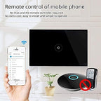 WiFi Smart Wall Touch Light Switch Glass Panel Wireless Remote Control by Mobile APP Anywhere Compatible with Alexa,Timing Function No Hub Required (Wall Switch 1 Gang)