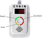 CYBIN Natural Gas Leak Detector for Home, Battery Operated Propane Gas Detector with Solenoid Valve 1/2 inch, Automatic Gas Detector for LPG Methane Propane Butane in Kitchen and RV