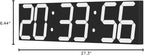 CHKOSDA Digital Wall Clock, Oversize Led Digital Clock with Auto Dimmer, Huge Countdown Timer with Remote Control, 27" Wide Led Display, 6 Digits, Wall Mount, Date and Temperature (White)