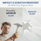 Royalty Fixed Shower Screen - 36" x 78" Frameless 3/8" Clear Tempered Glass Panel with Hardware - Easy Clean Smart Guard Coating - Minimalist Modern Design for Bathroom - Brushed Gold