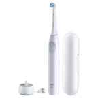 Oral-B iO Simple Clean Rechargeable Electric Powered Toothbrush, Pure White with 1 Gentle Care Brush Head and 1 White Travel Case - Automatic Pressure Sensor to Protect Gums - 3 Modes -2 Min Timer
