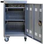 32-Bay Mobile Charging Cart with Keyed Lock, Steel Laptop & Tablet Charging Cabinet with Cable Management, Rolling Power Station for Classroom, Office, School, Library