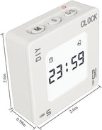Excellent Home & Office Timer with Clock, 5, 15, 25 and DIY Custom Set Time Minutes Preset Countdown Timer, Easy-to-Use Time Management Tool (White), G400