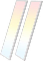 HOLDWILL 1X4 FT Led Flat Panel Light, 2 Pack 5CCT Surface Mount Ceiling Light,Dimmable 5 Wattage Adjustable Edge-Lit Flush Mount or Drop Ceiling for Office,Shop and Super Market