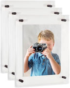ArtToFrames 13x25 Inch Double Panel Floating Acrylic Picture Frame (Full Frame is 17x29) comes with Black Standoff Hardware, Made in the USA, 3 Pack
