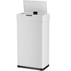 AthLike Sensor Trash Can, Touchless Motion Sensor Trash Bin, Smart Automatic Garbage Can with Soft-Close Lid, Bag Retainer Ring and Display Light,for Kitchen,Living Room Office (White, 16 Gal)