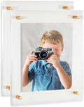 ArtToFrames 14x17 Inch Double Panel Floating Acrylic Picture Frame (Full Frame is 18x21) comes with Gold Standoff Hardware, Made in the USA, 2 Pack