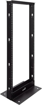 NavePoint 25U 2 Post Open Frame Server Rack for 19 Inch Equipment, AV, Networking, Data & IT Devices, 2-Post Rack 25U 661lbs Weight Capacity, Black