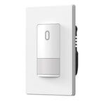 ELEGRP Matte White Single Pole Occupancy Motion Sensor Light Switch, Need Neutral Wire, 120° Sensor Coverage PIR Infrared Motion Activated, for CFL/LED/MLV/INC/HAL/Fan, UL,1 Pack