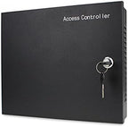 MENGQI-CONTROL TCP/IP Network 4 Door Smart Access Control Panel System Electric Strike Lock for Push Panic Bar Device Emergency Door, RFID Keypad Reader Enroll USB Reader 110V Power Supply Box