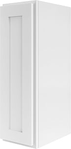 Wall Kitchen Cabinets, RTA Cabinets, White Shaker Cabinet, Wall Mounted, RTA Upper Cabinet, Modern for Kitchen and Bathroom with Door (White, 09" W x 42" H x 12" D)