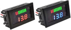 Battery Charge Level Indicator Universal Car Battery Capacity Meter Tester Checker 12V-60V Red Car Battery Tester Motorcycle Battery Checker Battery Fuel Gauge Indicator Battery Capacity Meter Tester