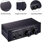 HXBER Passive Audio Volume Controller with Fully-Balanced & Single-Ended Mode XLR & RCA Interface for Home Stereo System Pre-Amplifier Speaker, Black