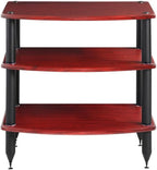 Pangea Audio Vulcan Three Shelf Audio Stereo Rack, Media Stand, and Components Cabinet 3 Shelf Rosenut Red