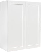 Wall Kitchen Cabinets, White Shaker Cabinet, Wall Mounted, RTA Upper Cabinet, Modern for Kitchen and Bathroom with Door (White, 36" W x 36" H x 12" D)