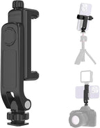 Flexible Phone Tripod Mount Adapter, Universal Smartphone Mount Adapter, Camera Cold/Hot Shoe Phone Tripod Holder for iPhone 17/16/15/14, Samsung Pixel Canon Nikon DSLR and More Cameras