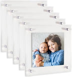 ArtToFrames 16x16 Inch Double Panel Floating Acrylic Picture Frame (Full Frame is 20x20) comes with Chrome Standoff Hardware, Made in the USA, 5 Pack