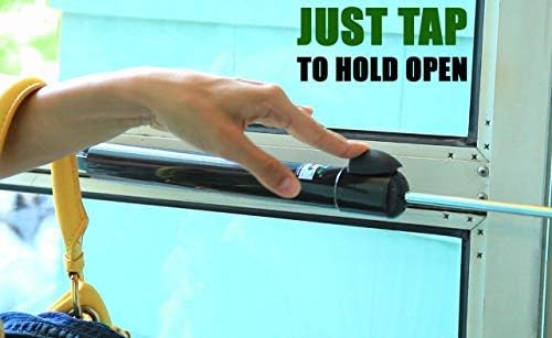 Touch 'n Hold Smooth Door Closer - Single Kit (Sandstone) - Standard-Duty Door Closer with Touch-Button Hold Open Feature & Smooth Closing Motion – for (Medium & Lightweight) Storm, Screen Doors.