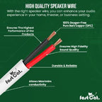 fast Cat. Speaker Wire 16 Guage 2C, UL Listed & CMR/CL3R-FT4 Rated - Speaker Cable w/PVC Jacket, 100% Oxygen-Free Pure Bare Copper - (65) HighFlex 16 Guage Wire - in-Wall Use-500ft Bulk Cable, Black