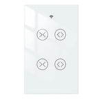 MOES Smart WiFi RF 2 Gang Double Curtain Blind Touch Switch for Roller Shutter Electric Motor Tuya Smart Life App, Voice Control with Google Home Alexa Voice Control, White