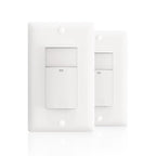ECOELER Single Pole Occupancy Motion Sensor Light Switch, PIR Infrared Motion Activated Switch with Sensitivity & Delay Adjustable, Neutral Wire Required, for Kitchen, Garage, Stairwell, 2 Pack