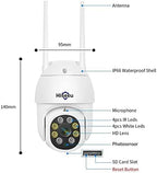 Hiseeu 2Pcs 5MP Security Camera PTZ Wireless Cameras Two Way Vioice Surveillance Camera Full Color Night Vision, IP66 Waterproof 24/7 Record for Outdoor Home Security Compatible Alexa