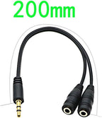 Headphone Splitter for 2 Headphones 2 Way 3.5mm Adapter Aux Cable Mini Jack Male to Dual Female Stereo Audio Y Splitter Couple Adapter Compatible with iPad iPhone iPod MacBook PC Amplifier Speaker