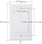 Kebulldola 1 Gang Cable Wall Plate Pass Through with Low Voltage Mounting Bracket, in Wall Grommet Kit Built in Flexible Rubber Passthrough for Low-Voltage Cable Easy Install, 6 Pack White