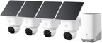 eufy Security SoloCam E42 4-Cam Kit (HomeBase S380), 4K Security Camera Wireless Outdoor, Solar Powered, AI Motion Tracking, Strobe Light, Pan & Tilt, Facial Recognition, Local Storage Up to 16 TB