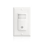 ECOELER Motion Sensor Light Switch, No Neutral Wire, PIR Infrared Motion Activated Wall Switch with Sensitivity Adjustable, OCC & VAC Selectable, Single Pole, UL Listed & FCC Listed, White