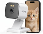Devo CCAZ10 Security Camera 2K | Indoor|Pet Camera & Baby Monitor | 2-Way Audio, Color Night Vision, Live Stream, Motion Alerts & Notifications White,1 Cam