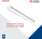 Lithonia Lighting 4 Foot LED Light Fixture, Low-Profile LED Wraparound Flush Mount Ceiling Light, 3500K Neutral White, MVOLT, 48-Inch (FMLWL 48 835 ZT MVOLT)
